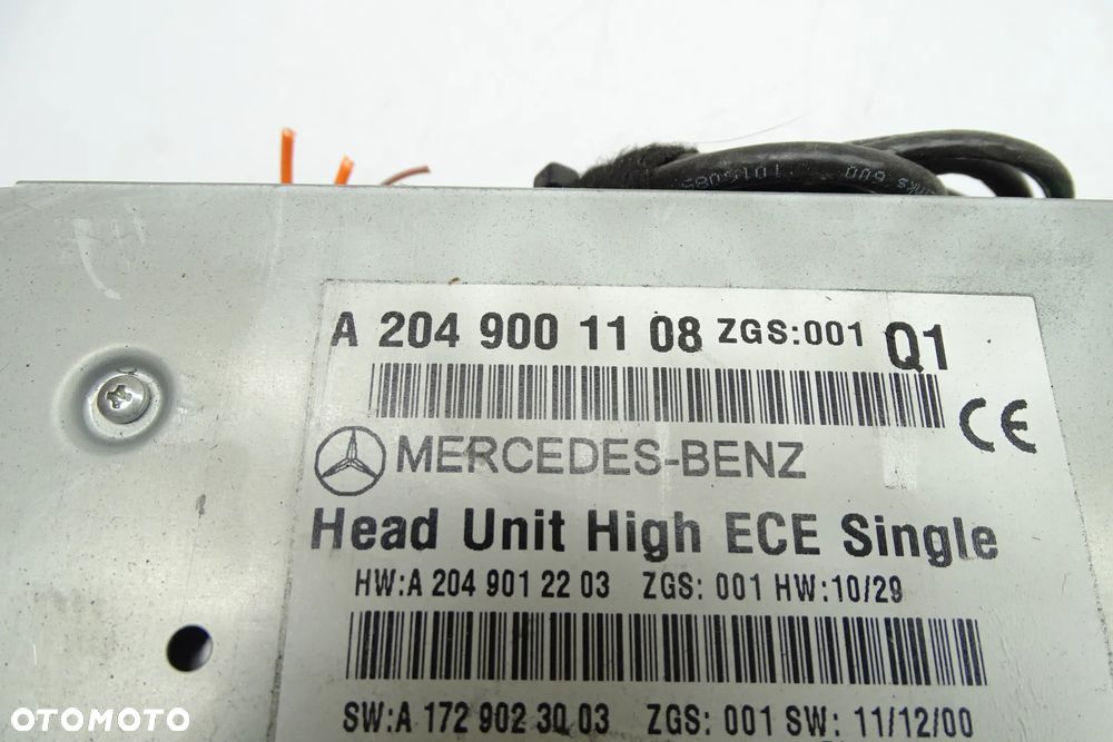 Mercedes C Klasa W204 LIFT Radio z wyświetlaczem A2049001108 A1729016500 - 8