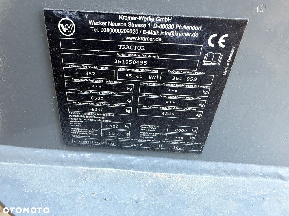 Kramer 8085 8095 ecospeed 40km/h, silnik Deutz - 8