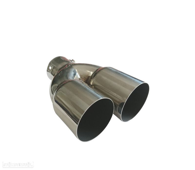 PONTEIRA DE ESCAPE DUPLA INOX REDONDA - 1