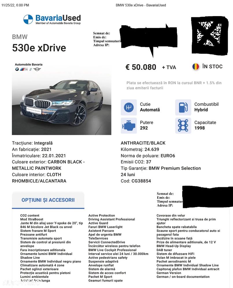 BMW Seria 5 530e xDrive AT PHEV - 12