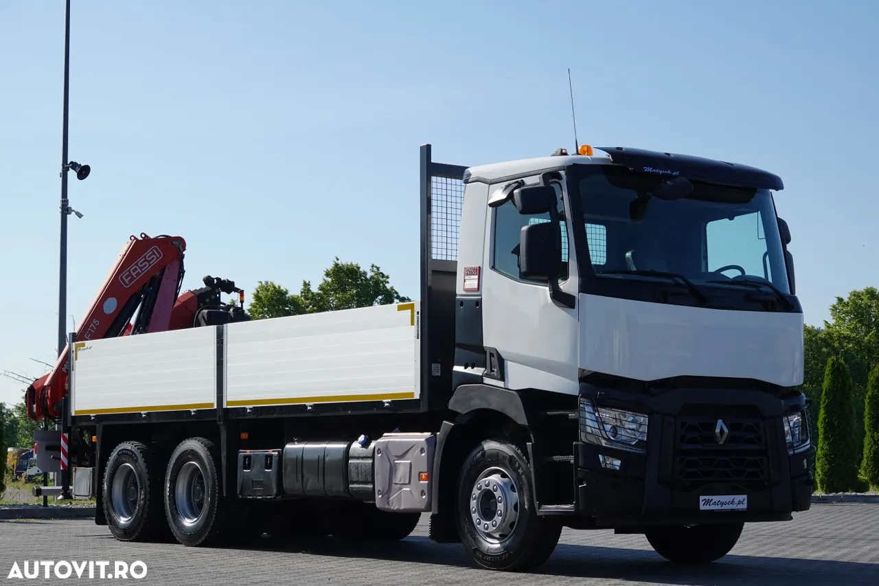 Renault C 380 / 6X4 / TRANSMISIE 6,4 M / + HDS FASSI F175A / CAPACITATE MAX DE RIDARE 7.535 KG / PRELUNGIE 12,3 M / ROTATOR / RADIO COMANDĂ / PNEURI 100% / IMPORTAT - 10