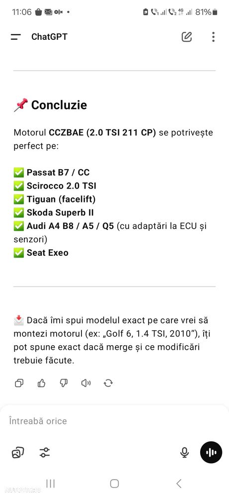 Motor 2.0 tsi  211cp euro 5 Vw Audi Seat Skoda - 1