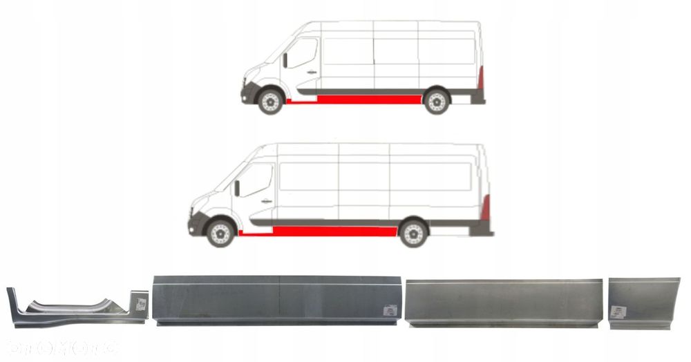 Zestaw Progów / progi Renault Master 10-24 wersja L3 / L4 ZESTAW ! - 2