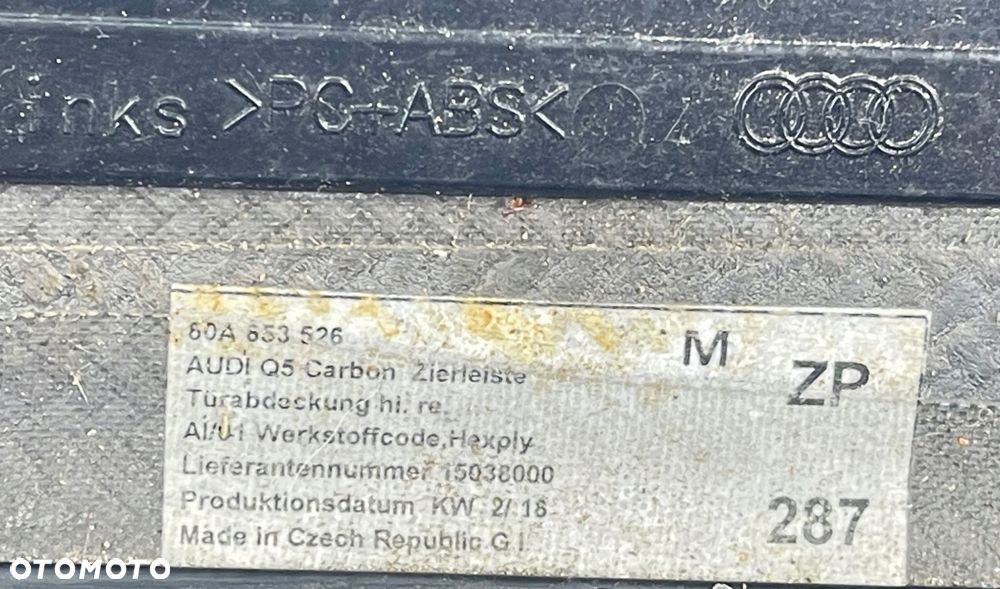 ^ AUDI Q5 II LISTWA CARBON PRAWA TYŁ 80A853526 - 11