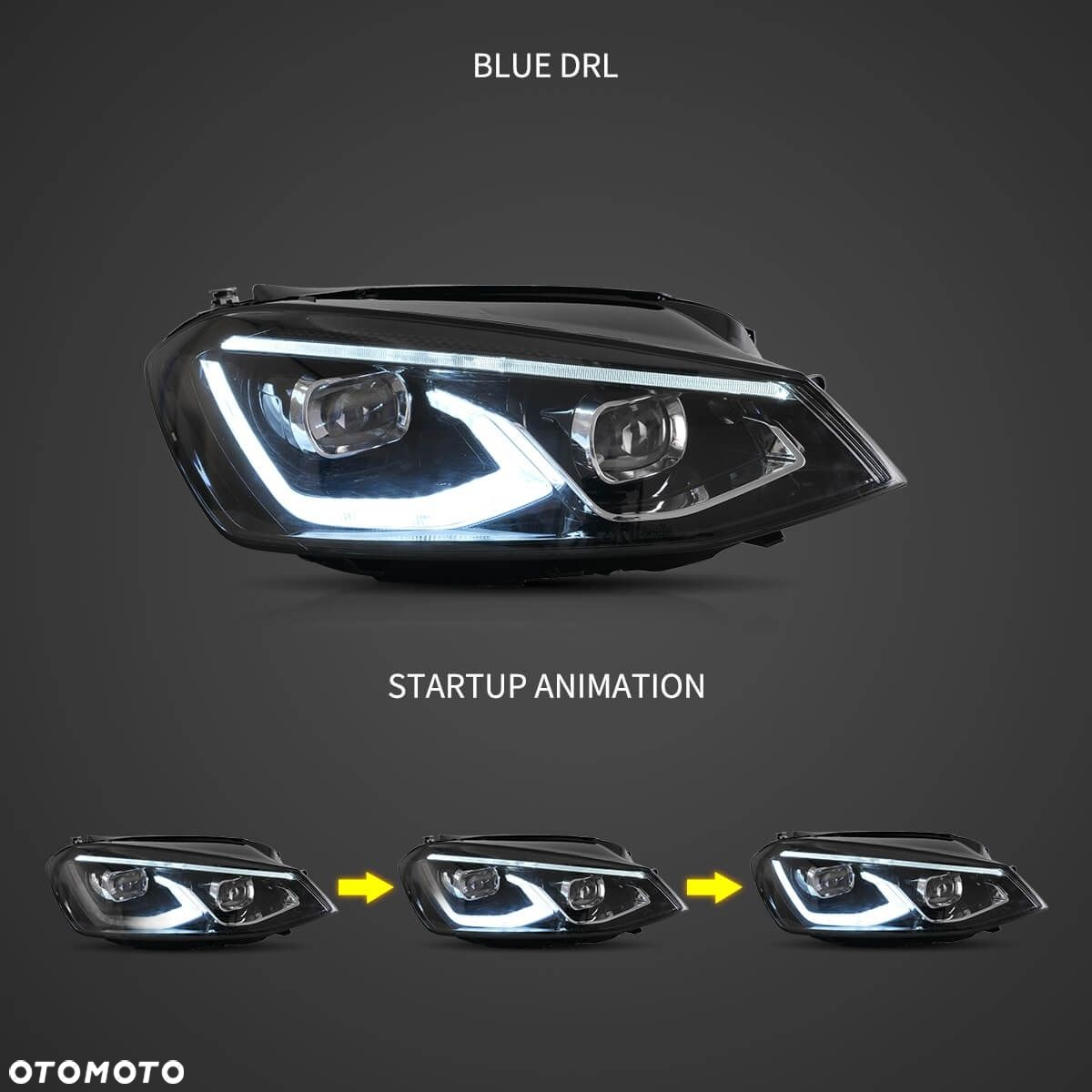 Reflektor Lampa kpl Soczewki full Led Black VW Golf VII 7 5g 5g0 2012-2017 - 4