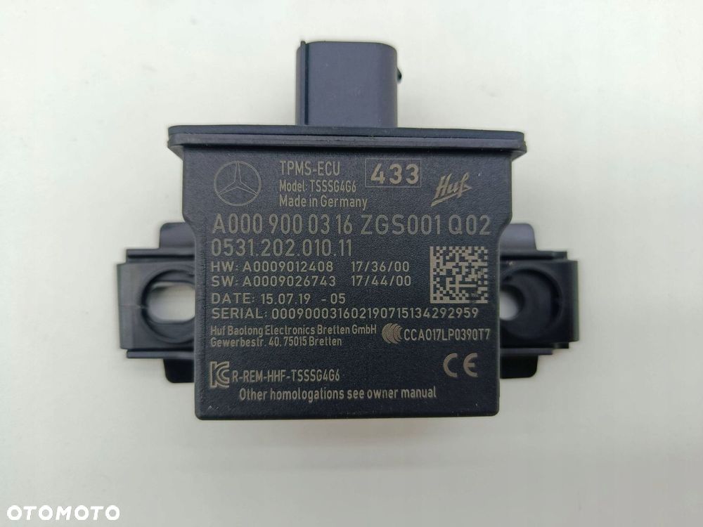 MERCEDES W177 W247 MODUŁ CIŚNIENIA POWIETRZA OPON A0009000316 - 1