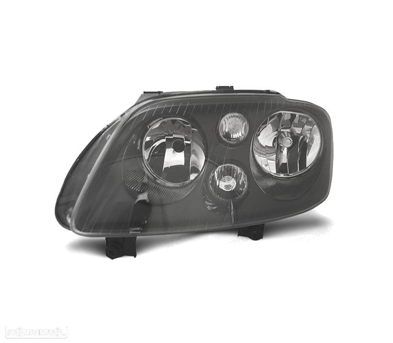 FAROL ESQ VOLKSWAGEN VW CADDY 04-10 TOURAN 03-06 FUNDO PRETO - 1