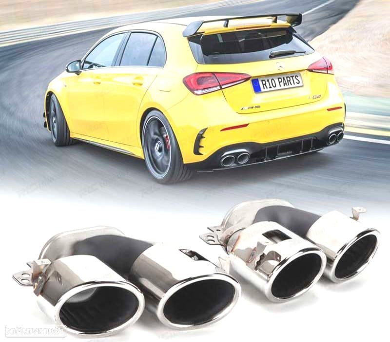 PONTEIRAS DE ESCAPE MERCEDES CLASE A W177 CLA W118 18- LOOK A45 AMG - 1