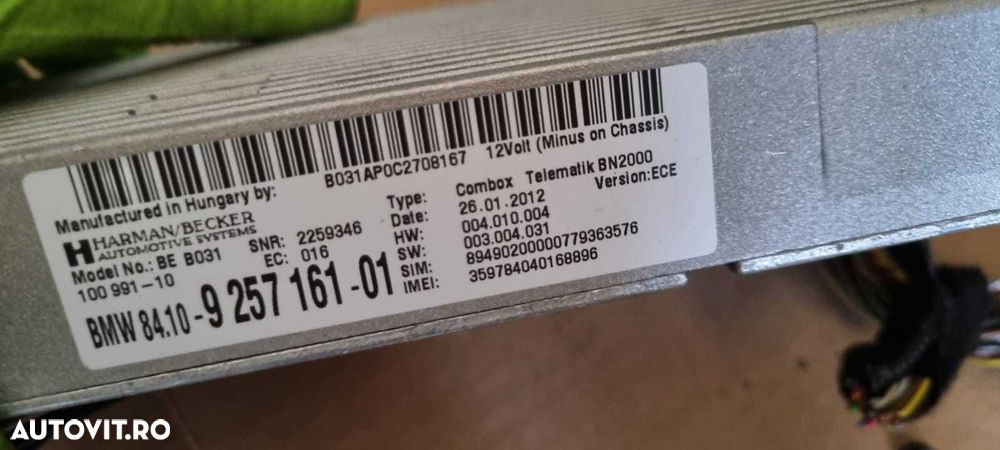 Modul combox BMW E81 E87 E82 E90 E91 E92 E93 E84 E70 E71 cod9257161 - 1