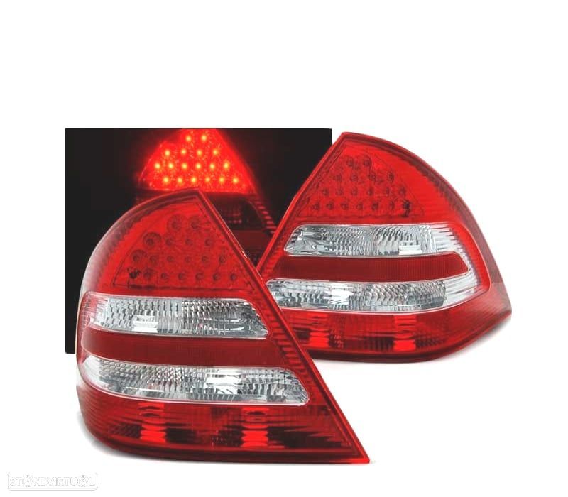 FAROLINS TRASEIROS PARA MERCEDES CLASE C W203 04-07 VERMELHO BRANCO LED - 1