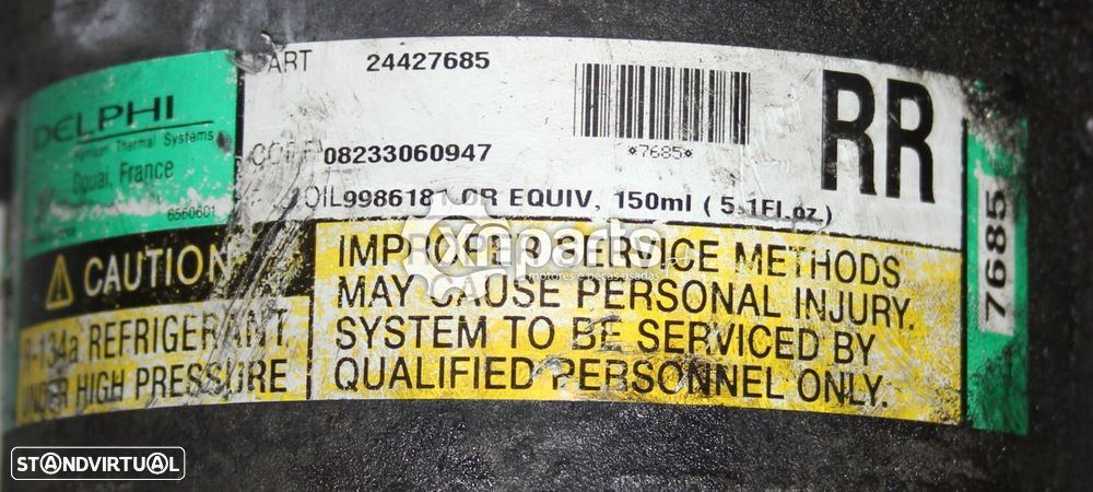 Compressor de ar condicionado OPEL CORSA C 1.2 09.00 - 12.09 Usado REF. DELPHI :... - 4