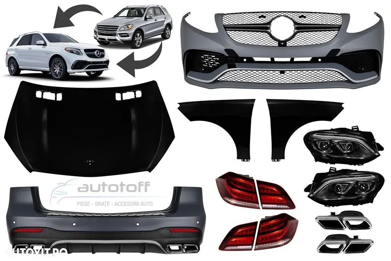 Pachet Mercedes ML W166 (2011-2015) conversie la GLE W166 Design 63 AMG - 1