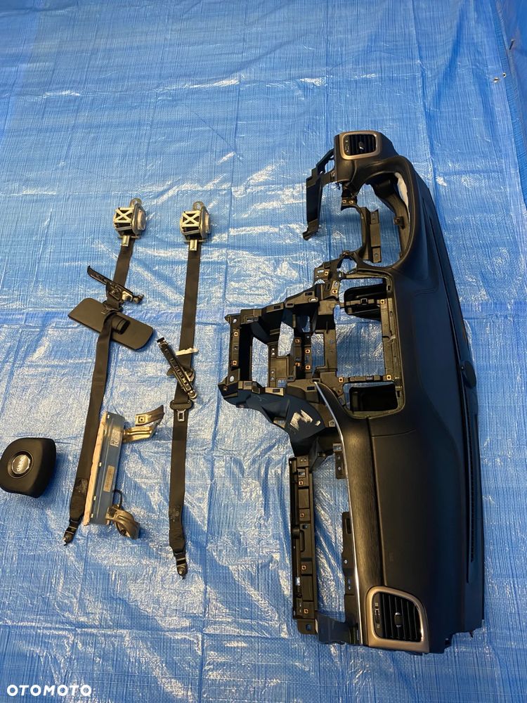 JEEP GRAND CHEROKEE WK2 SUMMIT LIFT DESKA ROZDZIELCZA KONSOLA KOKPIT PODUSZKI AIRBAG PASY ORYGINAŁ CZARNA SKÓRA KOMPLET - 11