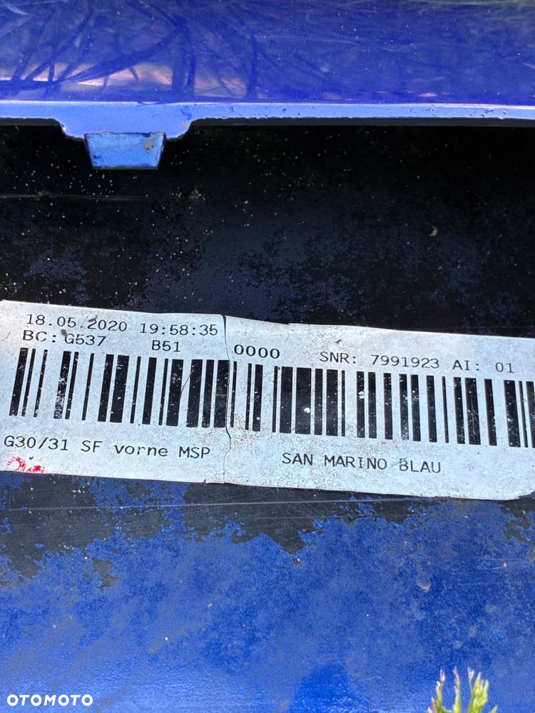 BMW 5 G30  M PAKIET MSP ZDERZAK PRZÓD  PRZEDNI  7991923 MARINO BLAU B51 - 12