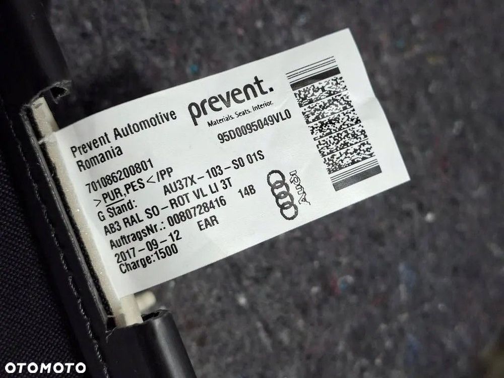 Audi A3 S3 8V 3D 2017 OPARCIE FOTELA PRZEDNIEGO KIEROWCY GRZANE / POSZYCIE - 10
