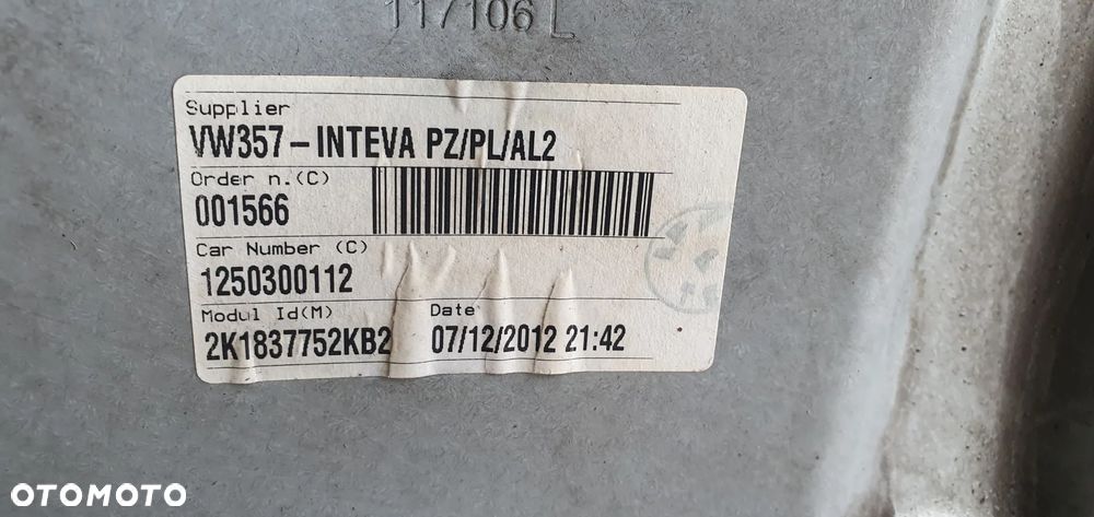 Mechanizm podnośnik szyby prawy przód VW Caddy III Lift 1T0837756M - 7