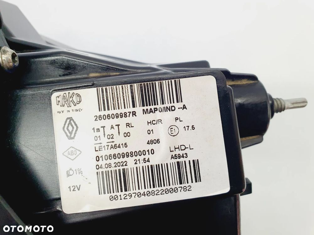 RENAULT CLIO 5 V LAMPA PRZEDNIA LEWA FULL LED 19+ 260609987R ORYGINAŁ EU!!! - 9