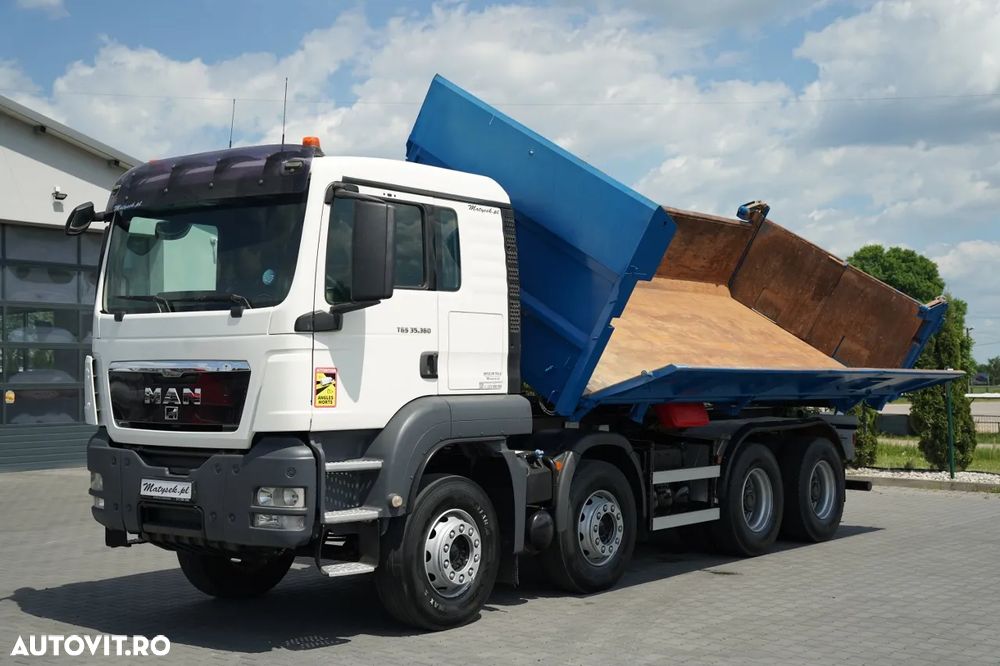 MAN TGS 35.360 / 8x4 / BASCULĂ DUBLĂ / HYDROBORTA / BORDMATIK / EURO 5 - 8
