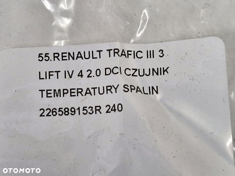 RENAULT TRAFIC III 3 LIFT IV 4 2.0 DCI CZUJNIK TEMPERATURY SPALIN 226589153R - 8