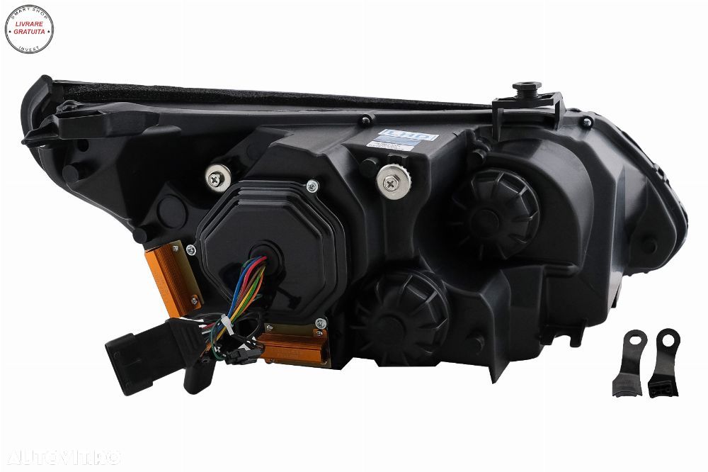 Faruri 3D LED Angel Eyes BMW Seria 5 E60 E61 (2003-2007) LCI Design Negru- livrare gratuita - 22
