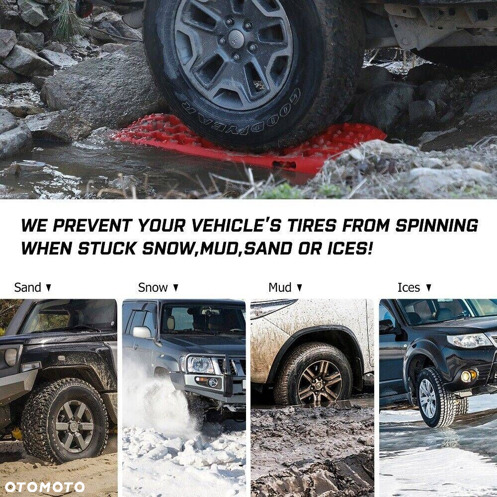 Trapy piaskowe 2x antypoślizgowe X-Bull 10ton błotne śniegowe 4x4 offroad jasny zielony 4WD z torbą - 11