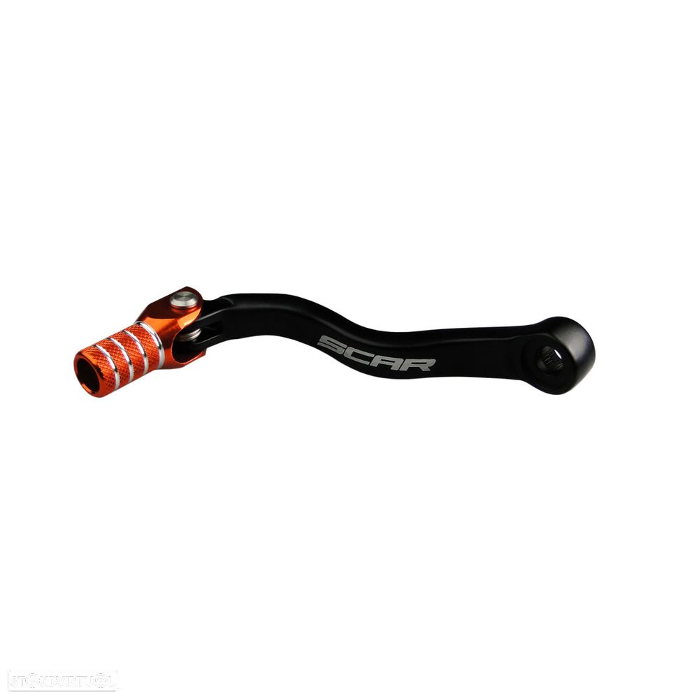 pedal de mudanças scar preto mate ponta laranja gas gas / ktm / husqvarna - 1
