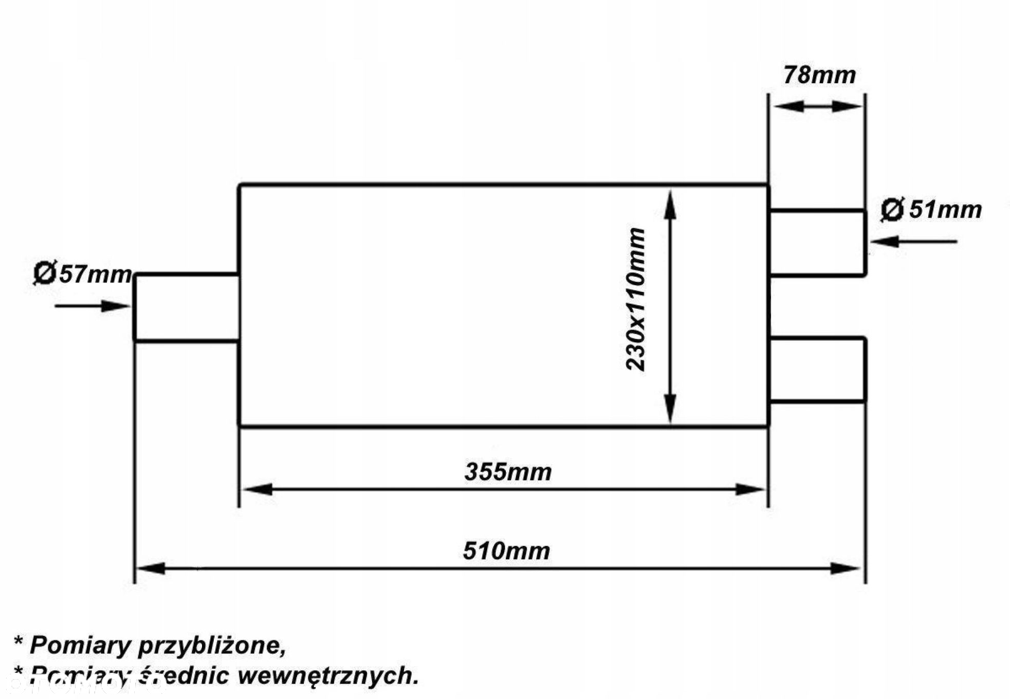 Tłumik Środkowy 57-51mm TurboWorks LT 304SS - 5
