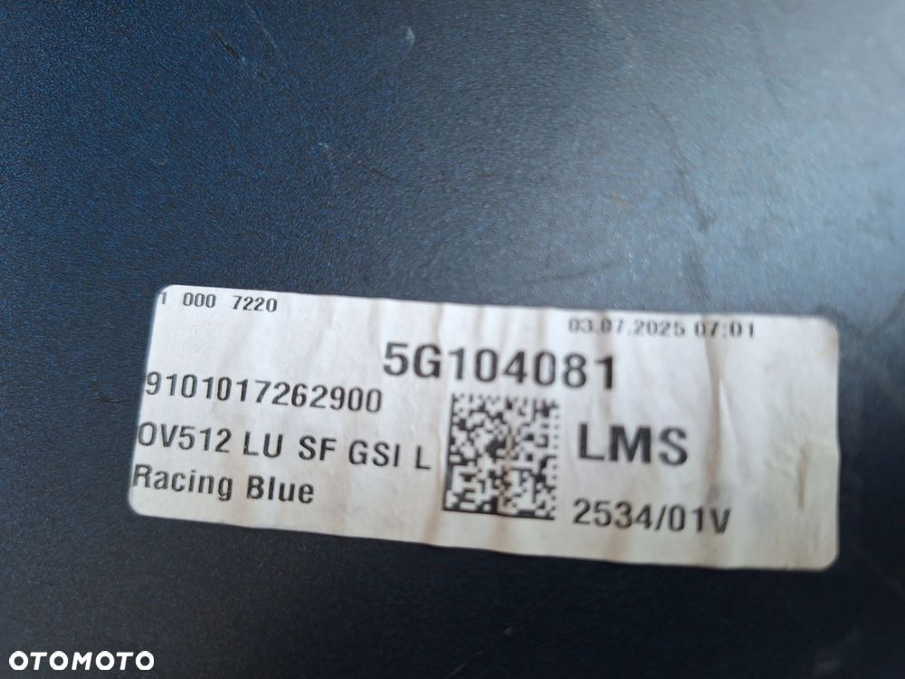 OPEL ASTRA VI 6 L GS LINE 22- B.ŁADNY NIE KLEJONY! KOLOR: KQS RACING BLUE ZDERZAK PRZÓD PRZEDNI ORYG. 9839979580 WYSYŁKA - 12