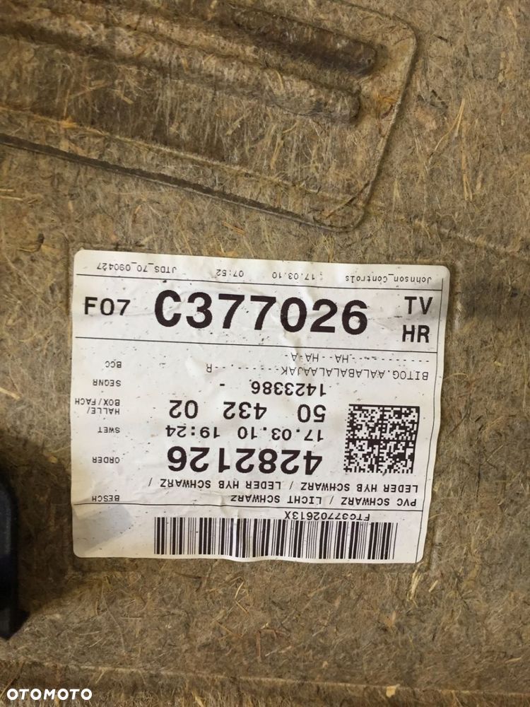 BOCZEK DRZWI PRAWY TYŁ BMW 5 GT F07 SKÓRA - 8