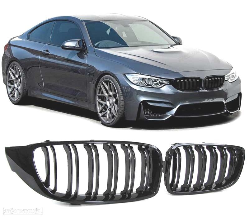 GRELHA FRONTAL BMW F32 F33 F36 F82 F83 13-18 LOOK M4 PRETO BRILHANTE - 1