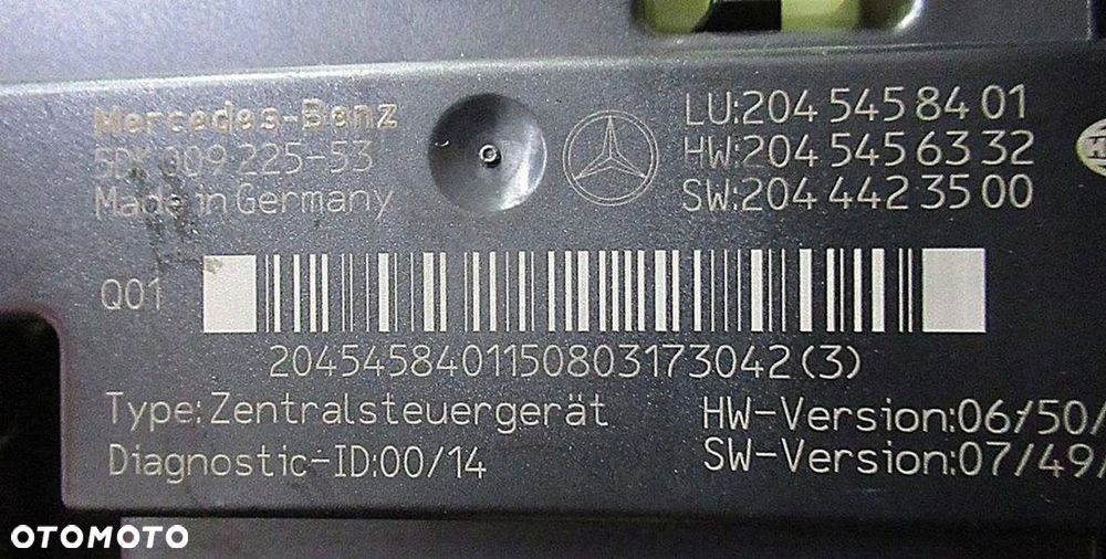 MERCEDES C KLASA W204 W 204 1.8 SKRZYNKA BEZPIECZNIKÓW MODUŁ SAM 2044423500 - 4