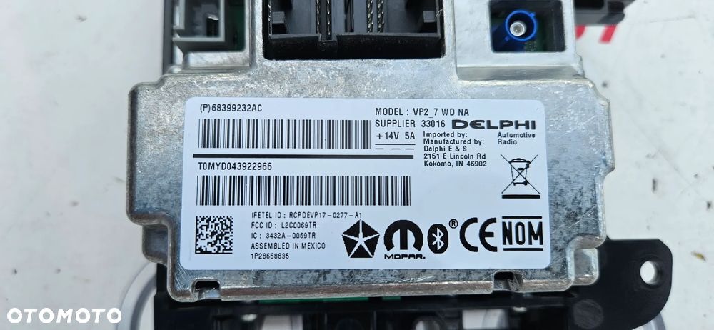 Dodge Durango LIFT 2017- Wyświetlacz nawigacji Monitor Ekran P68399232AC - 5