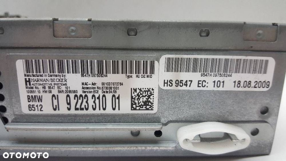 RADIO CZYTNIK CD 9223310 BMW X5 E70 EUROPA - 6