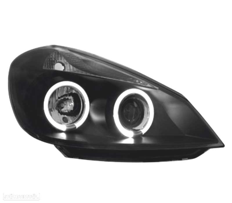 FARÓIS ANGEL EYES RENAULT CLIO 05-09 FUNDO PRETO - 2