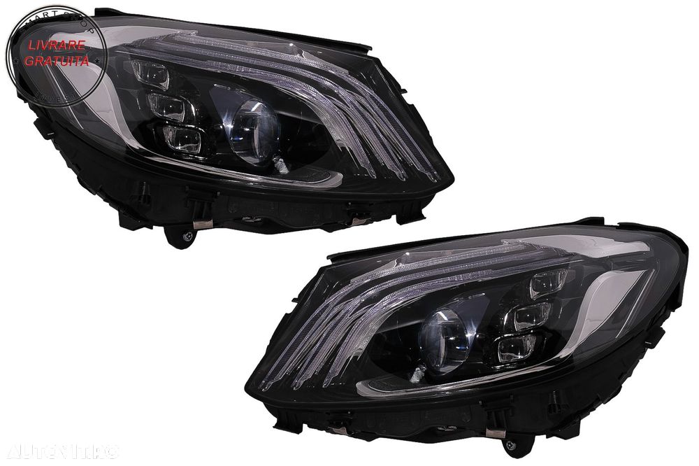 Faruri Full LED Mercedes C-Class W205 S205 (2014-2020) LHD W222 Design- livrare gratuita - 17