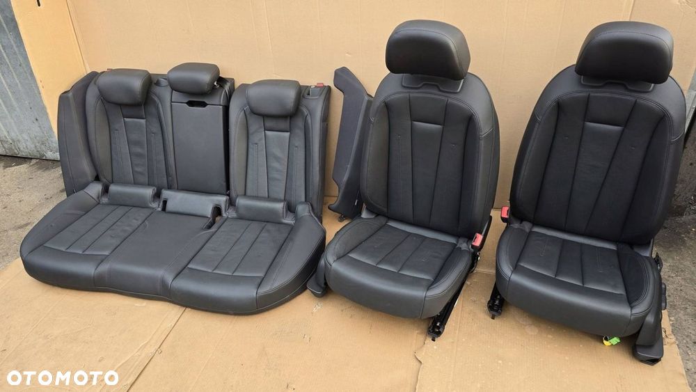 FOTELE SKÓRZANE KANAPA KPL GRZENE CZARNE AUDI A4 B9 SEDAN NR MAG DE01 - 1