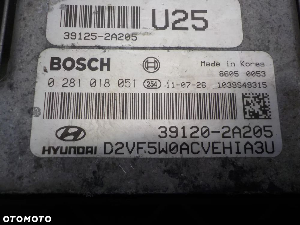HYUNDAI I40 1.7 CRDI STEROWNIK KOMPUTER SILNIKA 0281018051 39120-2A205 - 2