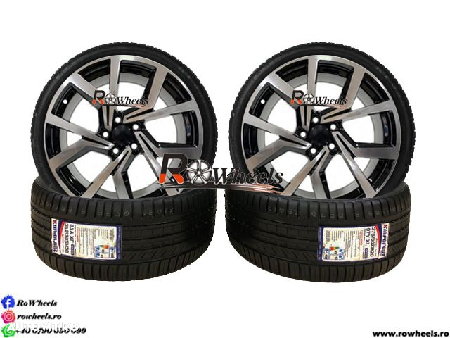 Jante AUDI SEAT SKODA VW 18 R18 Black 5X112 Cu ANVELOPE DE VARA Sau Iarna - 2