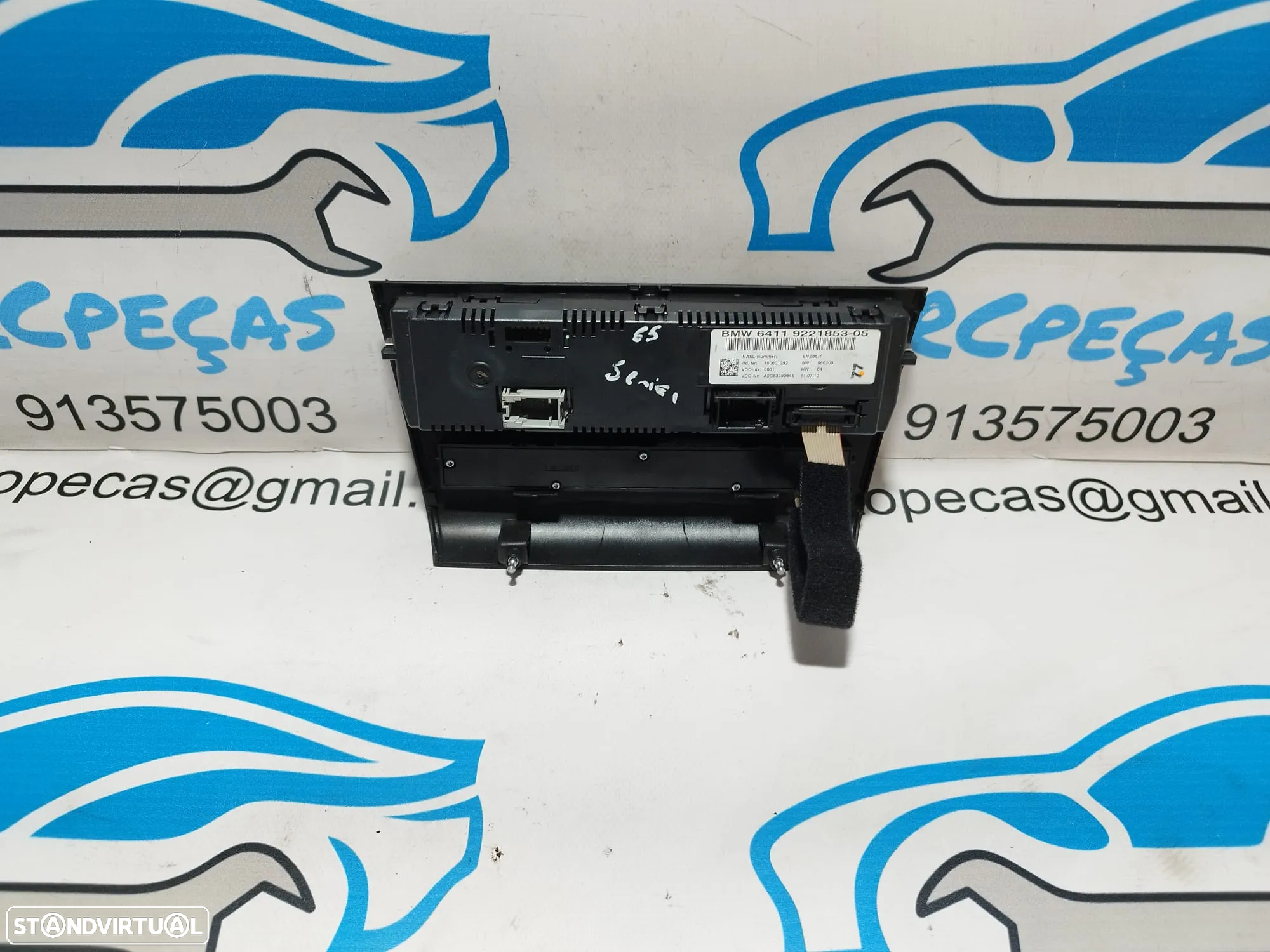 DISPLAY SOFAGEM COMANDO CHAUFFAGE AR CONDICIONADO COMUTADOR DISPLAY SENSOR DE ESTACIONAMENTO BMW SÉRIE 1 E87 6411922185305 64119221853-05 100594668 - 2