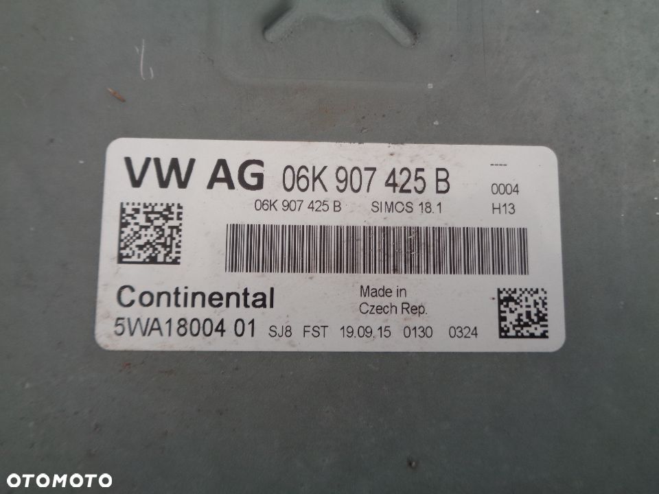 SKODA OCTAVIA III 2.0 TSI GOLF VII KOMPUTER STEROWNIK SILNIKA 06K907425B - 2