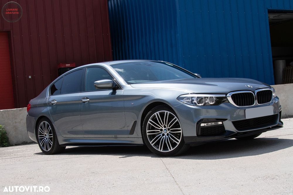 Prelungire Bara Fata Negru Lucios BMW Seria 5 G30 G31 (2017-2019) M Sport Design- livrare gratuita - 8