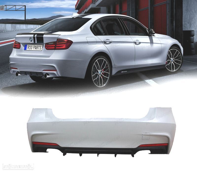 KIT CARROÇARIA BMW F30 LOOK M PERFORMANCE PDC 2 SAÍDAS DE ESCAPE - 3