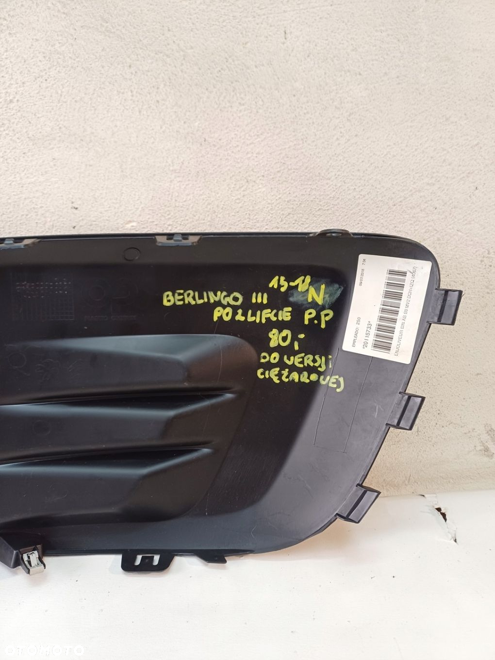KRATKA ZAŚLEPKA ZDERZAKA PRAWY PRZÓD CITROEN BERLINGO III PO 2 LIFCIE 15-18 - 9