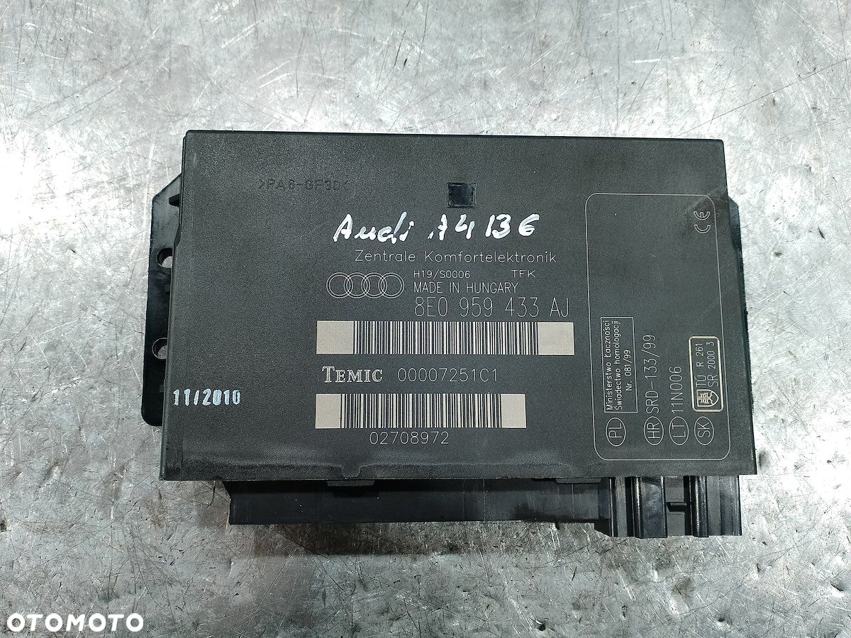 MODUŁ KOMFORTU AUDI A4 B6 2.0 BENZYNA KOMBI 8E0959433AJ 00007251C1 - 5