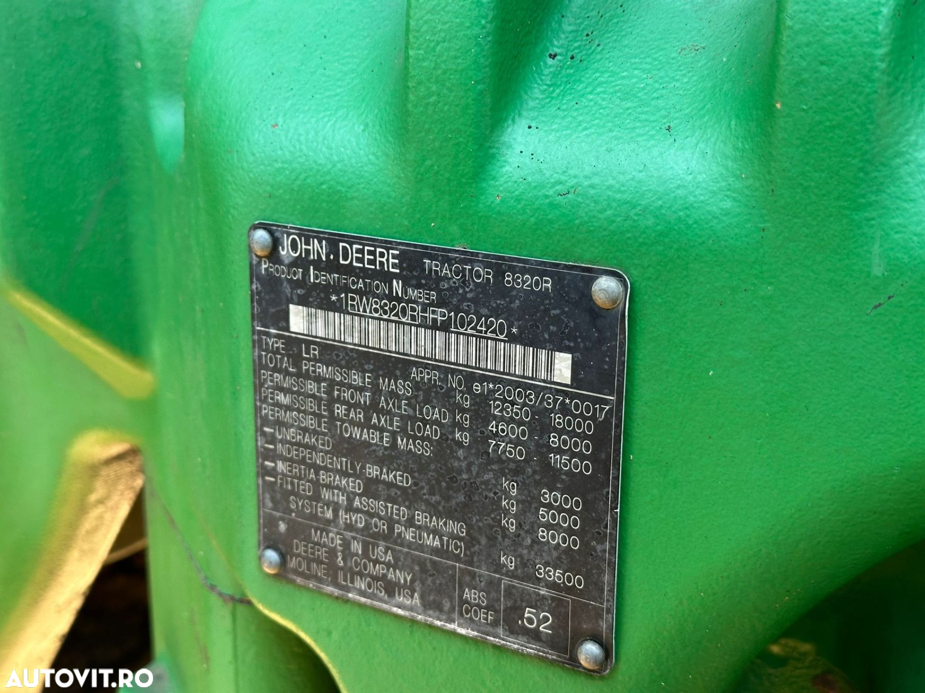 John Deere 8320R Tractor - 4