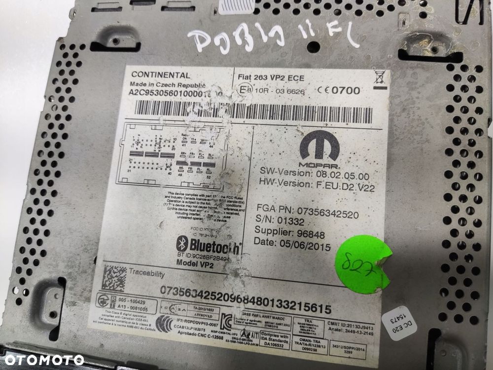 fabryczne radio nawigacja fiat doblo ii 7356342520 07356342520 2015-2019 - 9