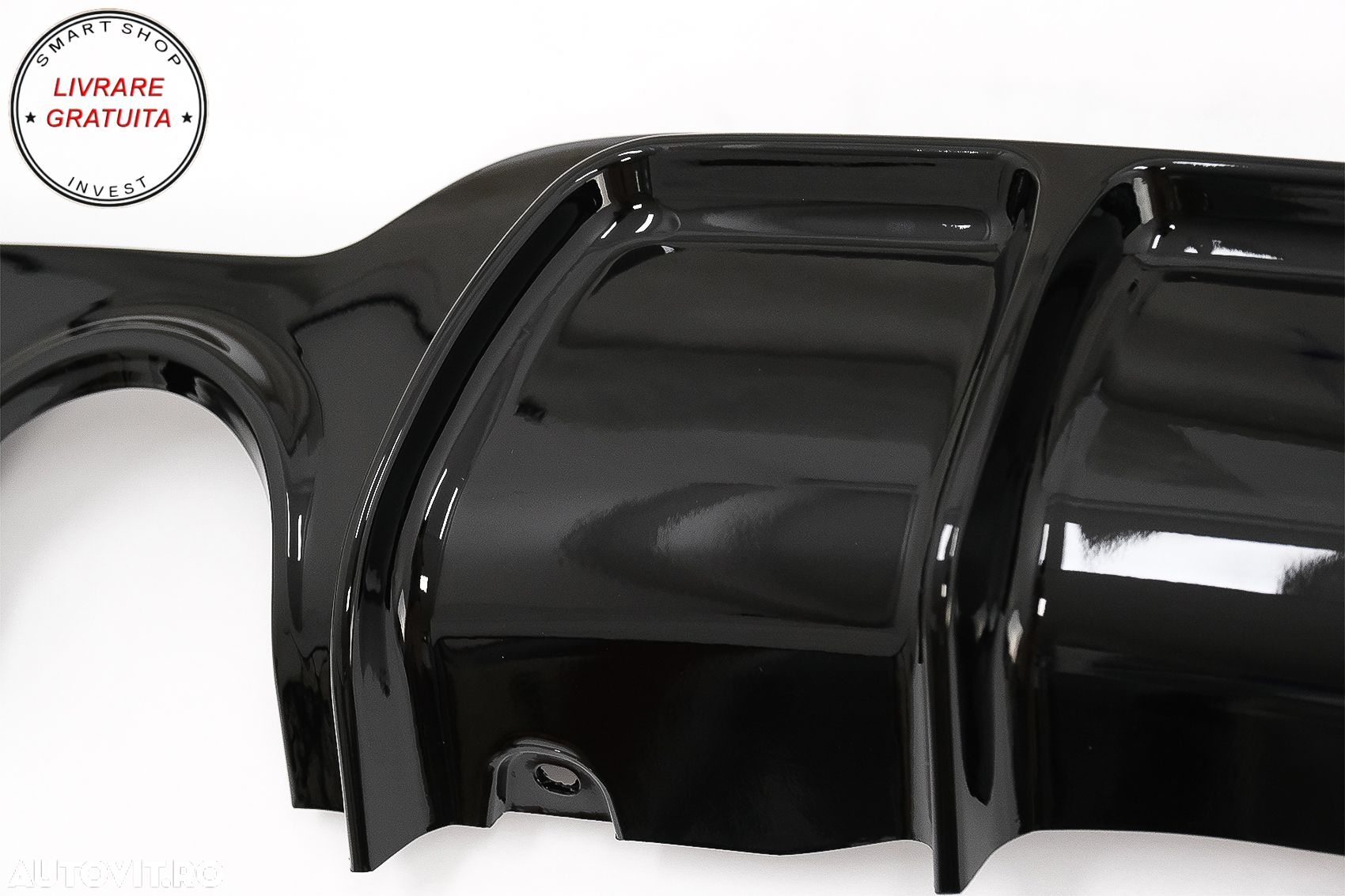 Difuzor Bara Spate Cu Evacuare Dubla BMW Seria 4 F32 F33 F36 (2013-2019) Negru Luc- livrare gratuita - 7
