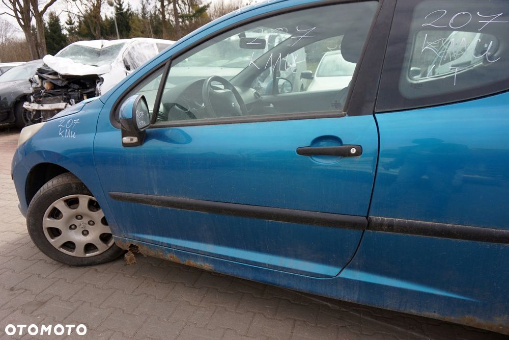 DRZWI PRZEDNIE LEWE 207  3D HB KMU  NIEBIESKI PEUGEOT 2006-2009 - 2