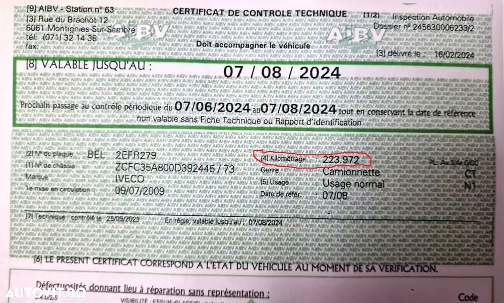 Iveco Iveco daily 35c15,  3000cc, 150cp, basculabil 3 parti, 4,2m, cat B, arcuri contraarcuri, bari torsiune, 2 cilindri  basculare de forta, 07/2009. - 6