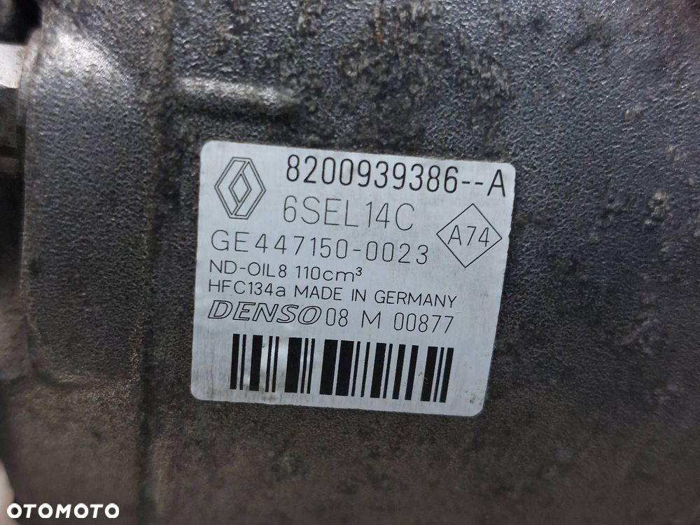 SPRĘŻARKA KOMPRESOR KLIMATYZACJI RENAULT MEGANE III 1.5 DCI 8200939386 - 2